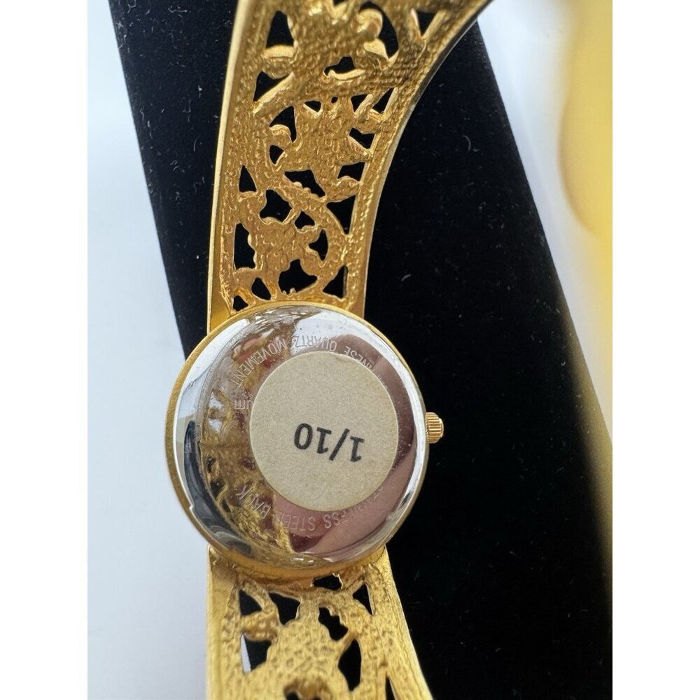 Vtg Metropolitan Museum of Art Gold Tone Byzantine Grapevine Pin/Hinge Bracelet - Picture 7 of 7